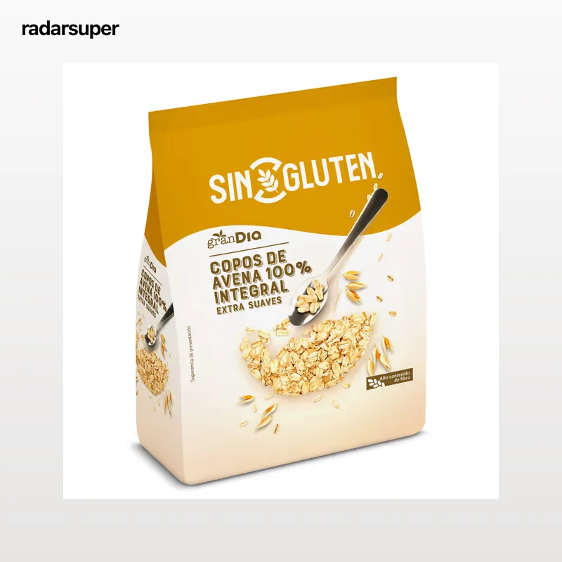 Copos de avena 100% integral sin gluten Gran Dia 500 g