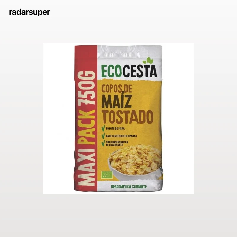 Copos de maíz tostado ecológico EcoCesta 750 g.
