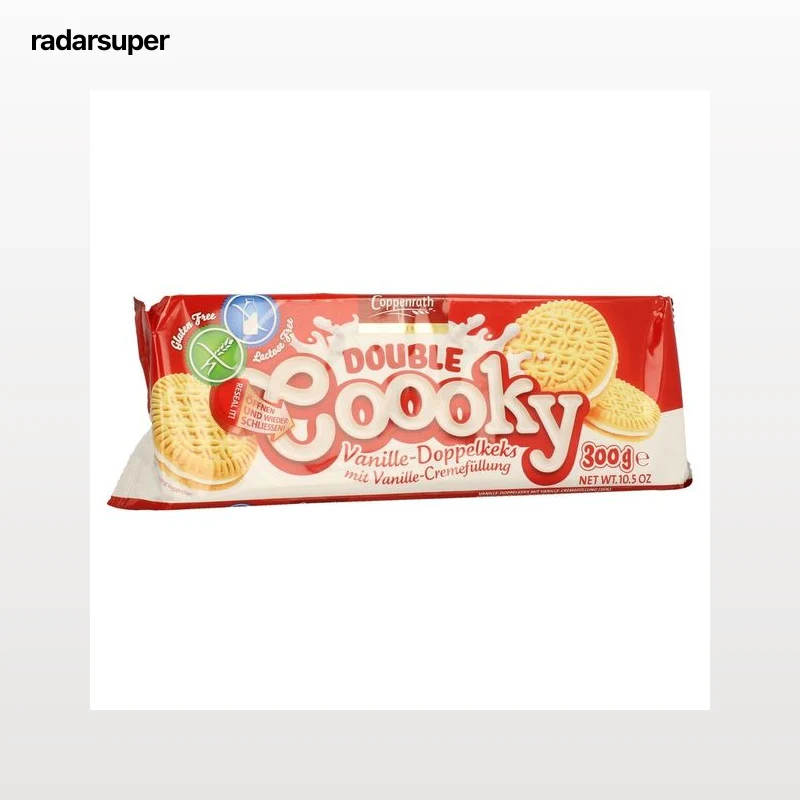 COPPENRATH Galletas tipo sándwich rellenas con crema sabor vainilla COPPENRATH DOUBLE COOOKY 300 gr,