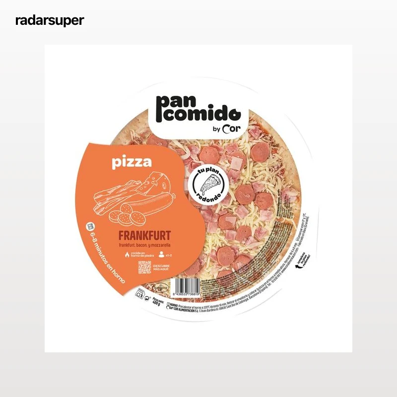 COR Pizza refrigerada Frankfurt de bacon y mozzarella 400 g.