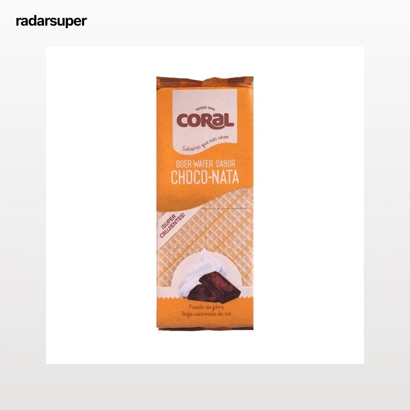 CORAL Galletas de barquillo rellenas de chocolate y nata 400 g.