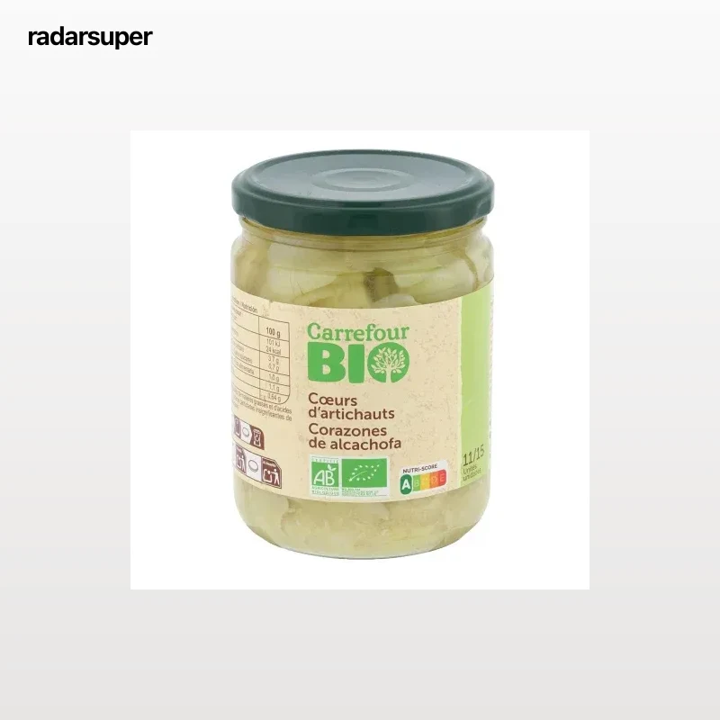 Corazones de alcachofa ecológico Carrefour Bio 240 g.