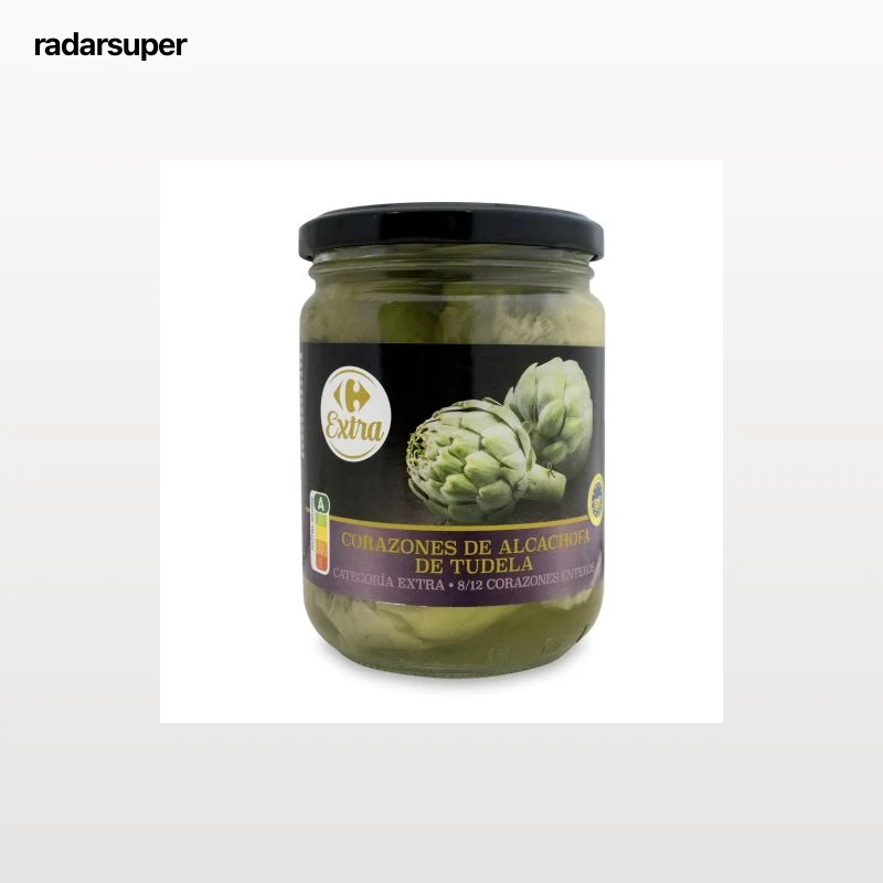 Corazones de alcachofas de Tudela Extra Carrefour 250 g.