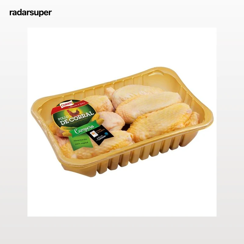 COREN Alitas limpias y con piel de pollo de corral Bandeja