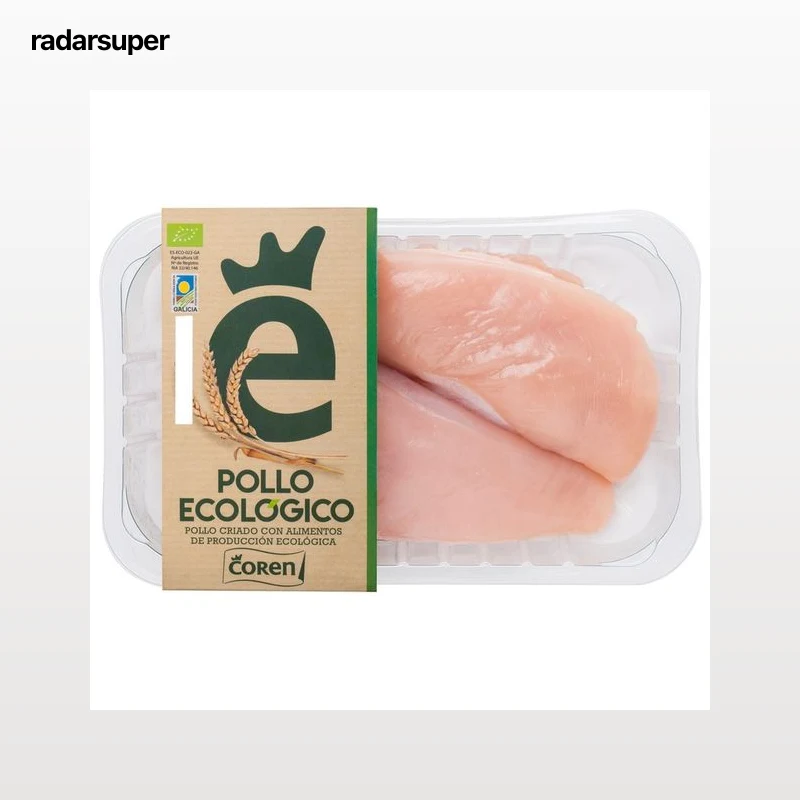 COREN Bandeja de pechuga de pollo ecológico.