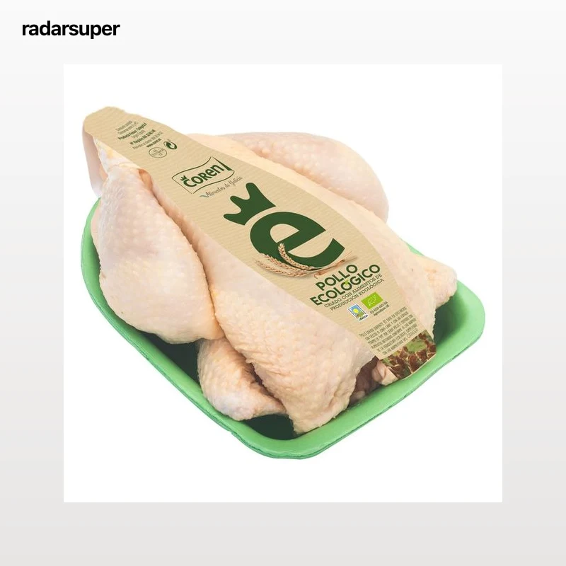 COREN Bandeja de pollo ecológico limpio y entero.