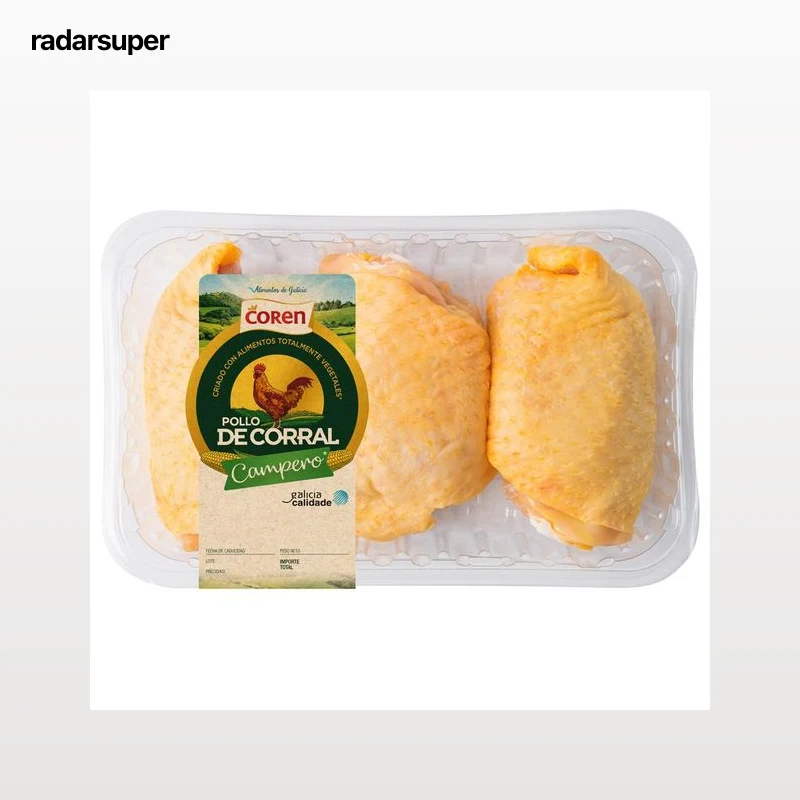 COREN  Contramuslos, limpios y con piel de pollo de corral (campero) Bandeja