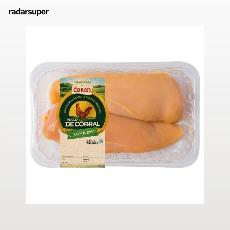 COREN Pechuga de pollo de corral (campero), sin hueso y sin piel Bandeja