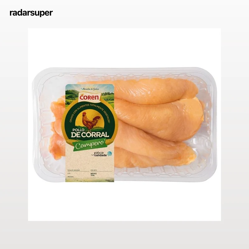 COREN Pechuga de pollo de corral fileteada (campero) Bandeja