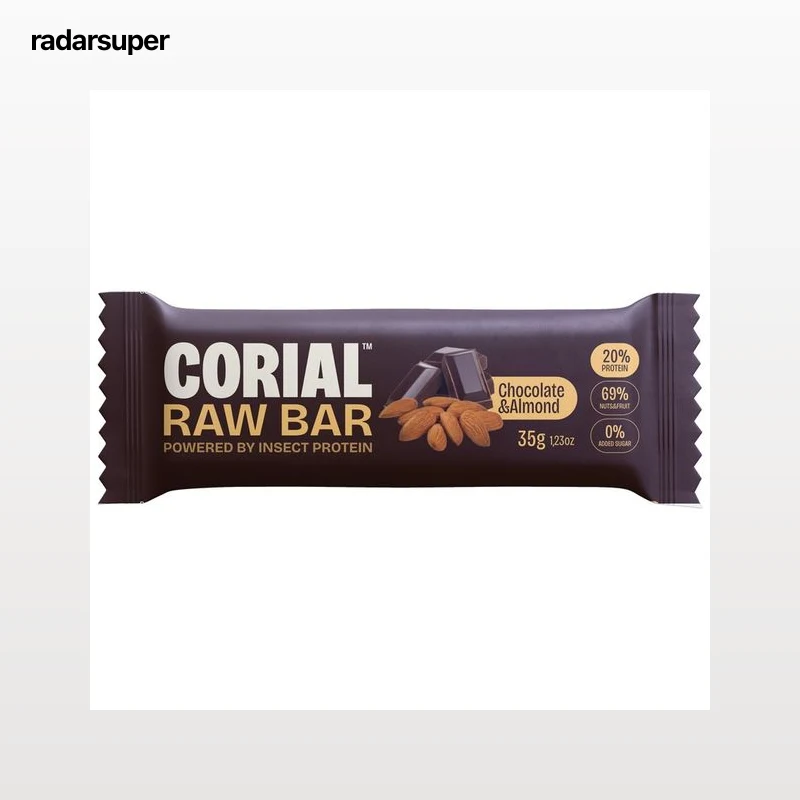 CORIAL Barrita de datiles, almendras, larvas de gusano de la harina y chocolate 35 g.