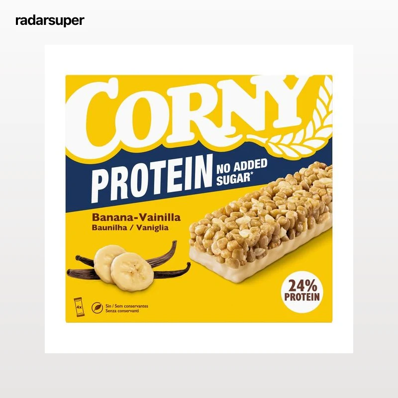 CORNY Barrita cereal de plátano y vainilla protein 4 uds. x 25 g.