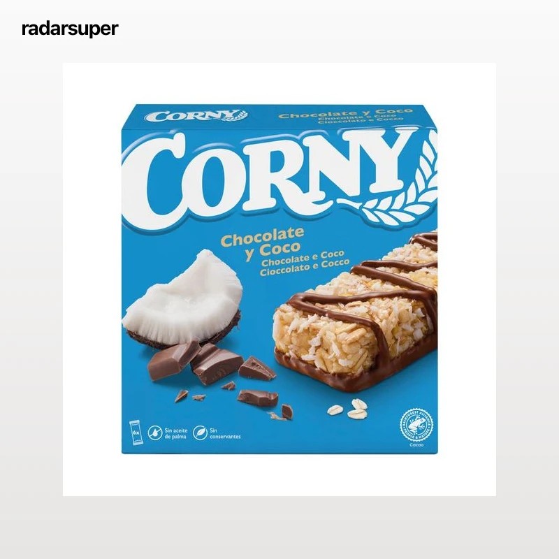 CORNY Barritas de cereales con chocolate y coco 6 uds. x 25 g.