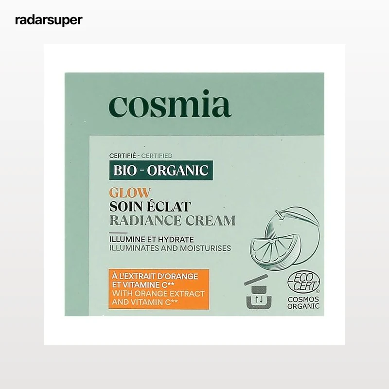 COSMIA Bio Crema facial iluminadora e hidratante con extracto de naranja ecológica y vitamina C 50 ml.