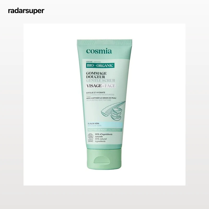 COSMIA Bio Exfoliante facial hidratante con extracto de aloe vera ecológico, para todo tipo de pieles 100 ml.