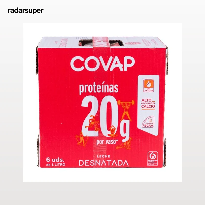 COVAP Leche desnatada proteíca sin lactosa 6 x 1 l.