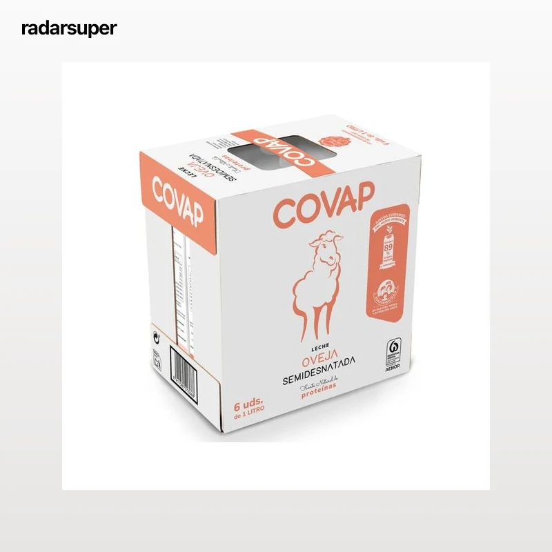 COVAP Leche de oveja semidesnatada, de origen español  6 x 1 l.
