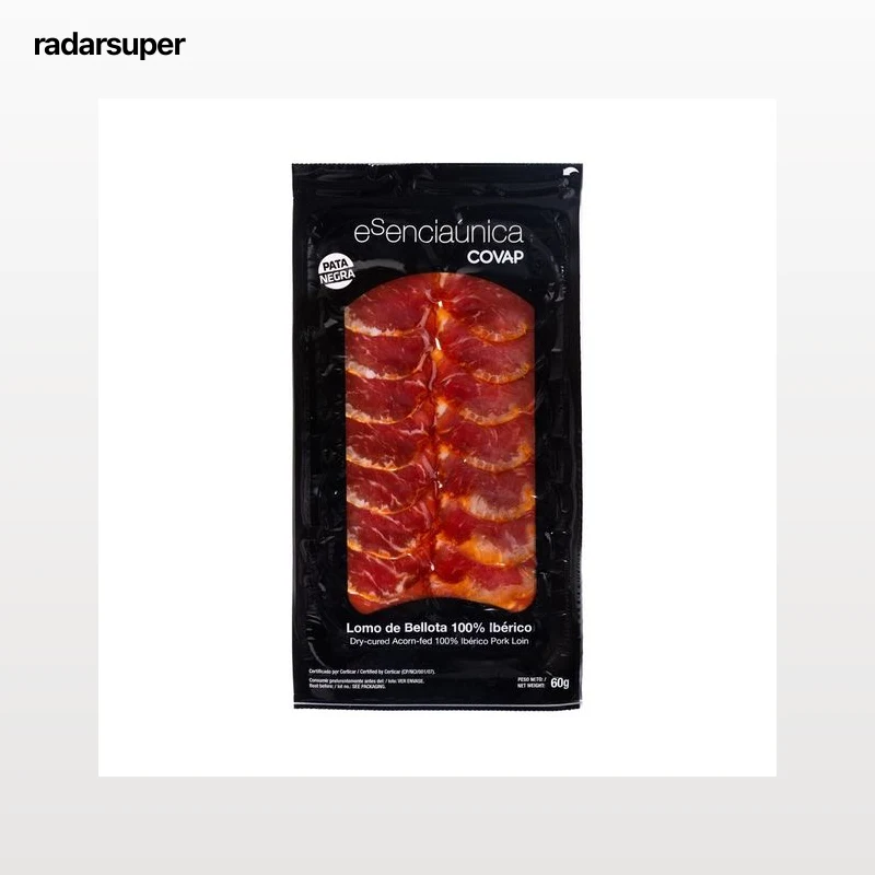 COVAP Lomo de bellota 100% ibérico, cortado en finas lonchas COVAP Esenciaúnica 60 g.