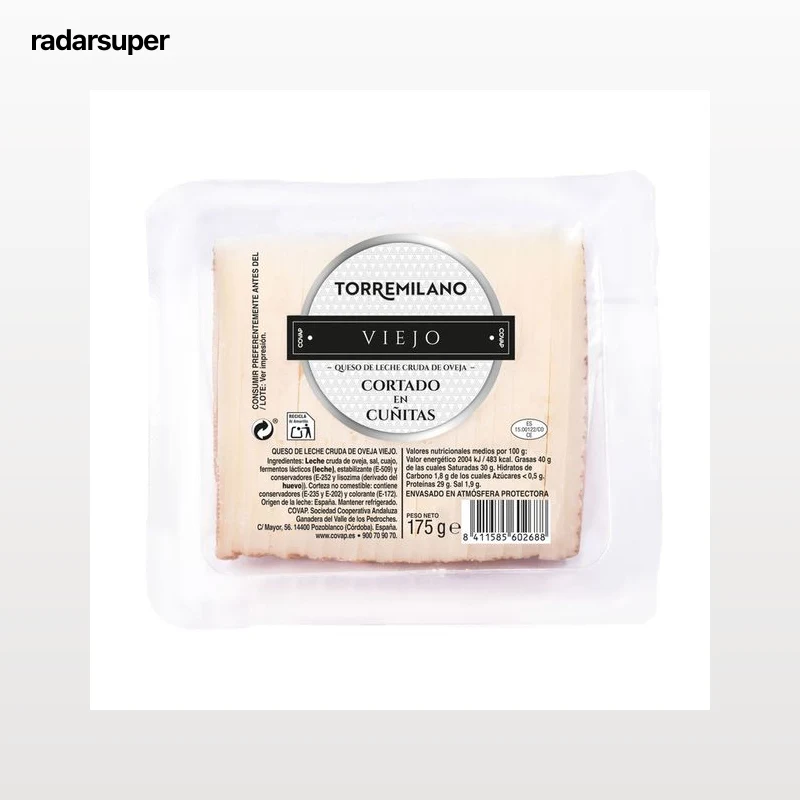 COVAP Queso de oveja torremilano curado cortado en cuñitas 175 g.