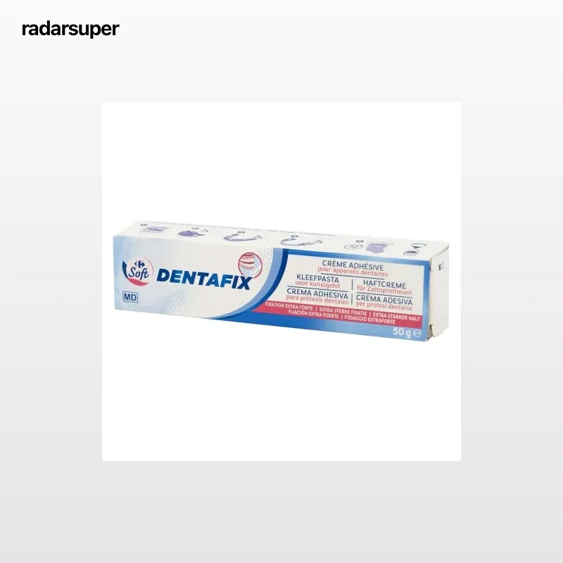 Crema adhesiva para prótesis dentales Dentafix Soft Carrefour 50 g.