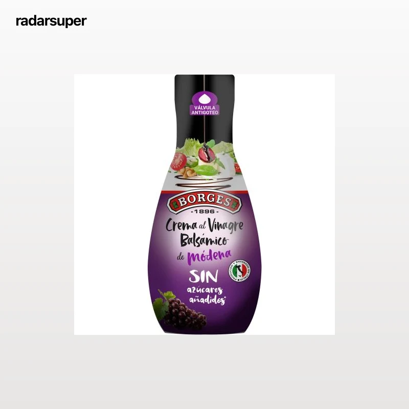 Crema al vinagre balsámico de módena Borges sin azúcar añadido 250 ml.