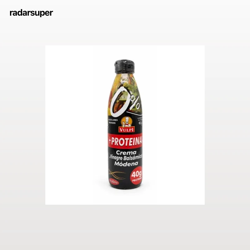 Crema al vinagre balsámico de Módena +Proteína Vulpi sin gluten y sin azúcares añadidos 400 g.