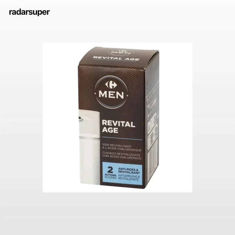 Crema antiarrugas&revitalizante Revital Age Men Carrefour 50 ml.