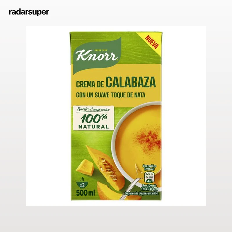 Crema calabaza con un suave toque de nata Knorr 500ml