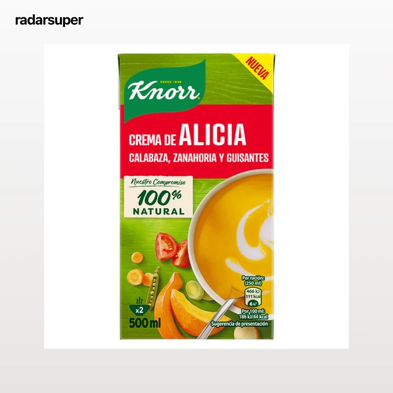 Crema con calabaza zanahoria y guisantes Knorr 500ml