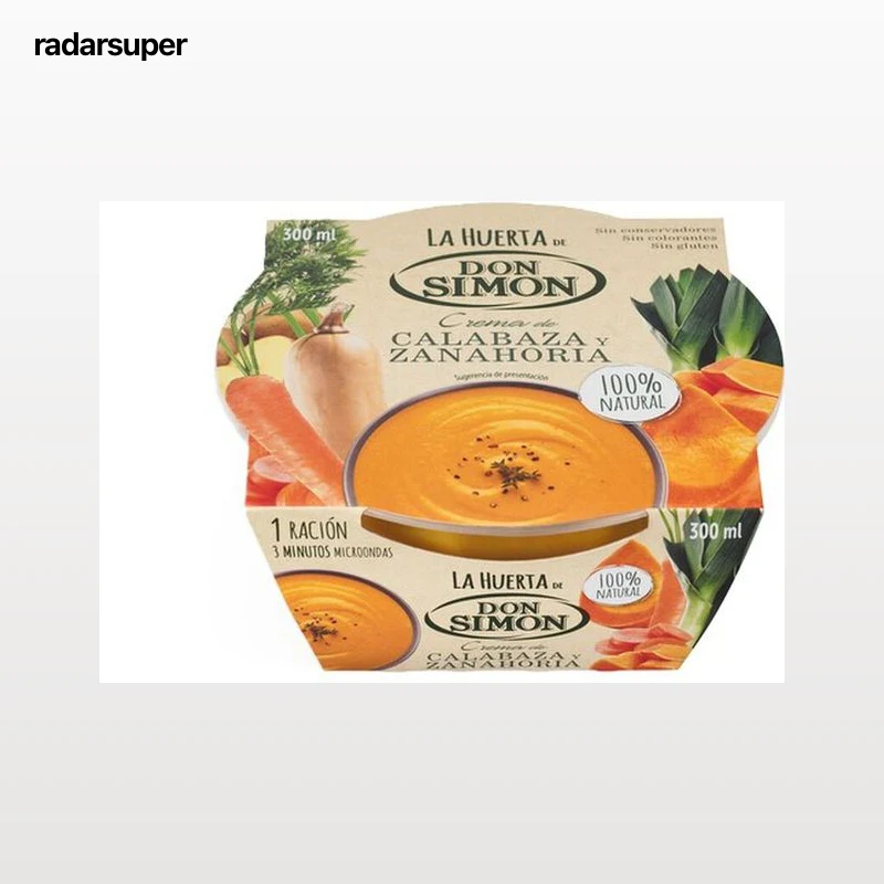 Crema calabaza y zanahoria sin gluten La Huerta 300ml