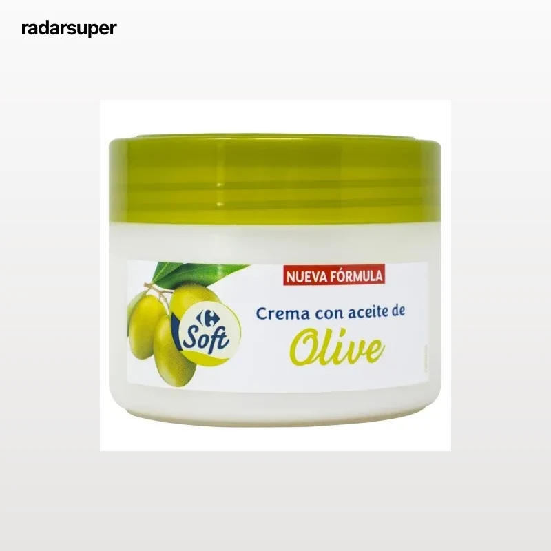 Crema corporal con aceite de oliva Soft Carrefour 250 ml.