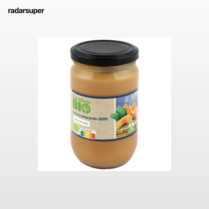 Crema de anacardos ecológica Carrefour Bio sin gluten 290 g.
