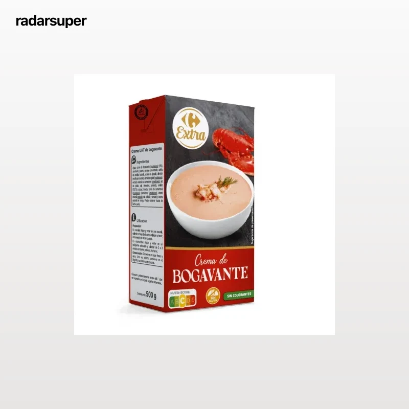 Crema de bogavante Extra Carrefour sin gluten 500 ml.