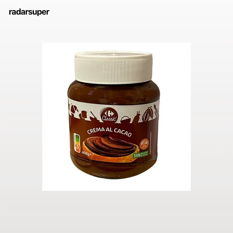Crema de cacao con avellanas Carrefour sin gluten 400 g.