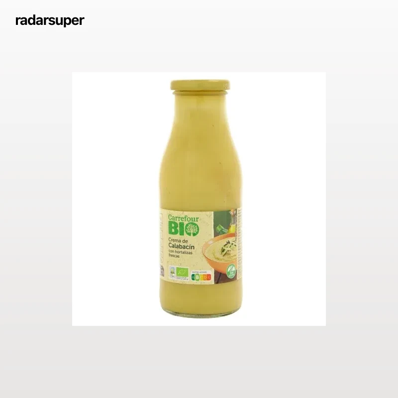 Crema de calabacín ecológica Carrefour Bio sin gluten 500 ml.