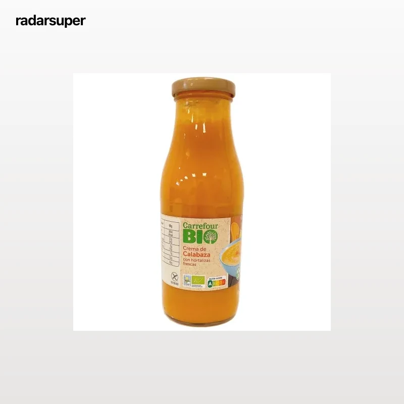 Crema de calabaza ecológica Carrefour Bio sin gluten 500 ml.