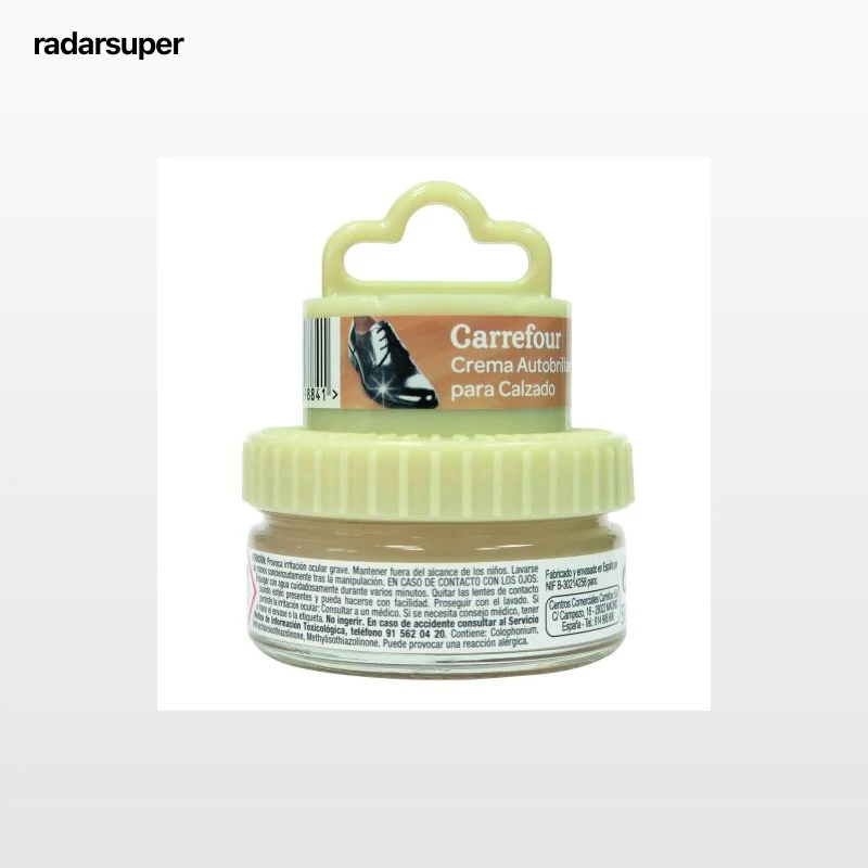 Crema de calzado con aplicador incoloro autobrillante Carrefour 50 ml.