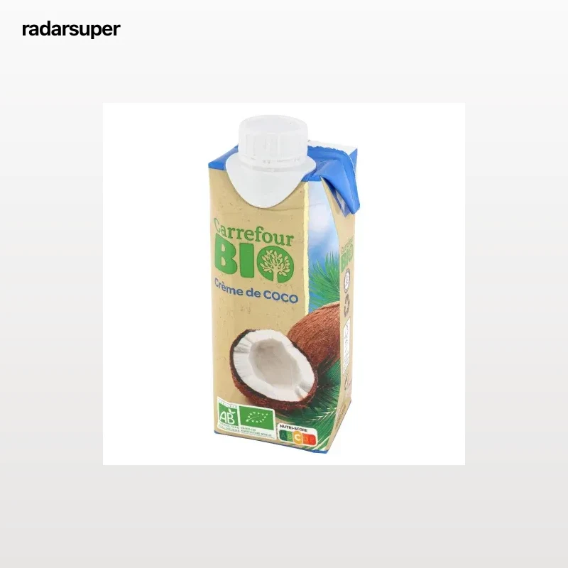 Crema de coco ecológico Carrefour Bio brick 330 ml.