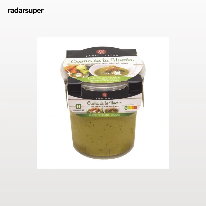 Crema de la huerta con verduras mediterráneas Santa Teresa sin gluten y sin lactosa 400 ml.