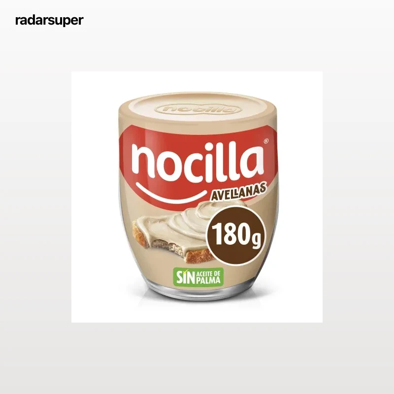 Crema de leche con avellanas Nocilla sin gluten 180 g.