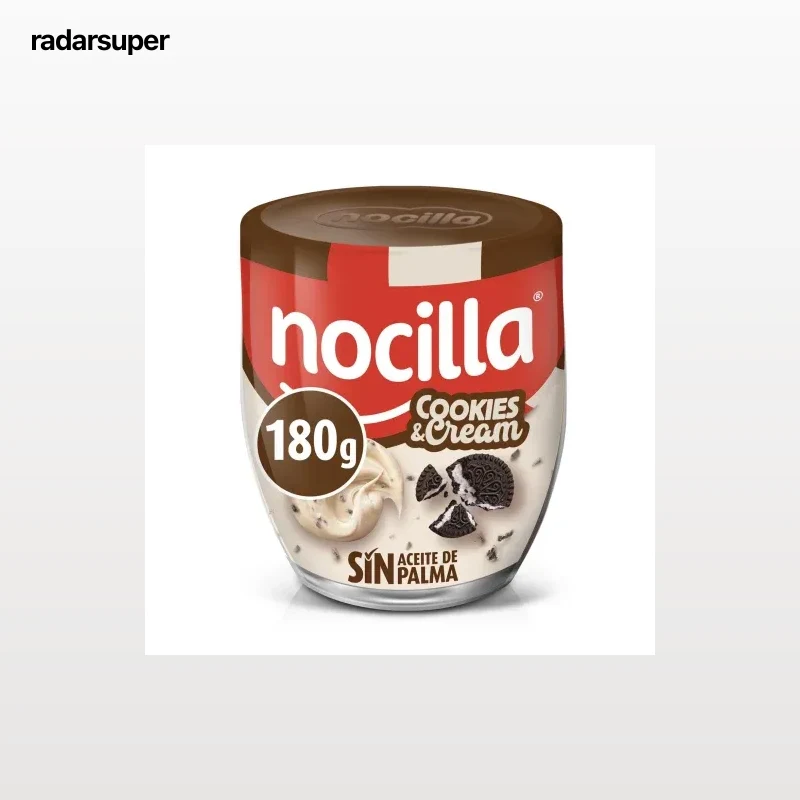 Crema de leche y avellanas con cookies Nocilla sin gluten 180 g.