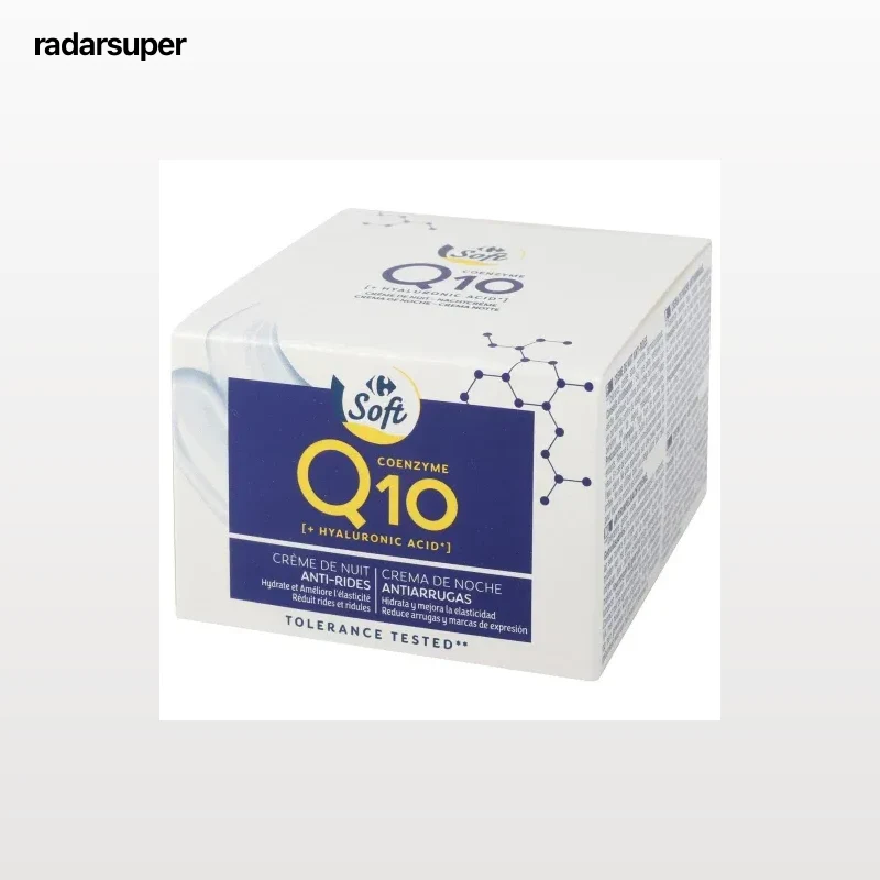 Crema de noche antiarrugas Q10 hidrata y mejora la elasticidad Carrefour Soft 50 ml