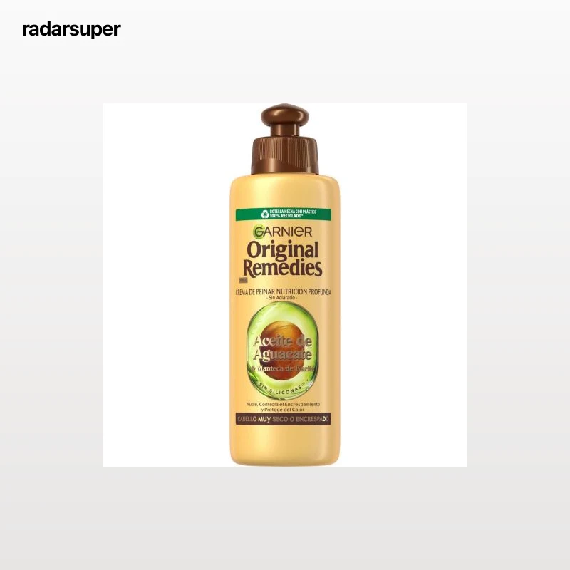 Crema de peinar nutrición profunda aceite de aguacate y manteca Original Remedies Garnier 200 ml.