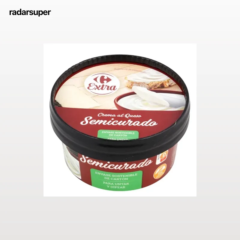 Crema de queso semicurado Carrefour Extra sin gluten 125 g.