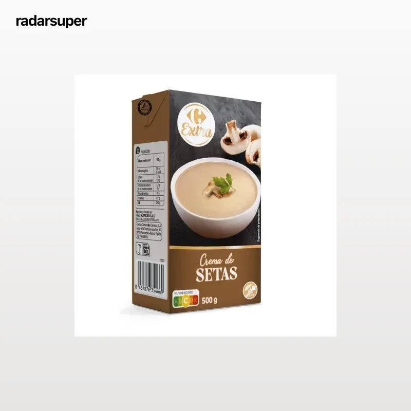 Crema de setas Carrefour Extra sin gluten 500 g.