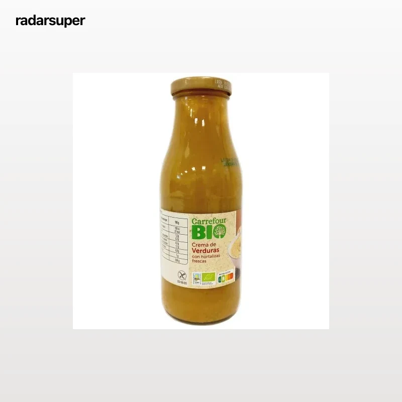 Crema de verduras ecológica Carrefour Bio sin gluten 500 ml.