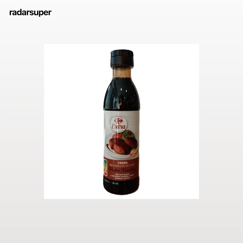 Crema de vinagre de Pedro Ximenez Carrefour Extra sin gluten 250 ml.