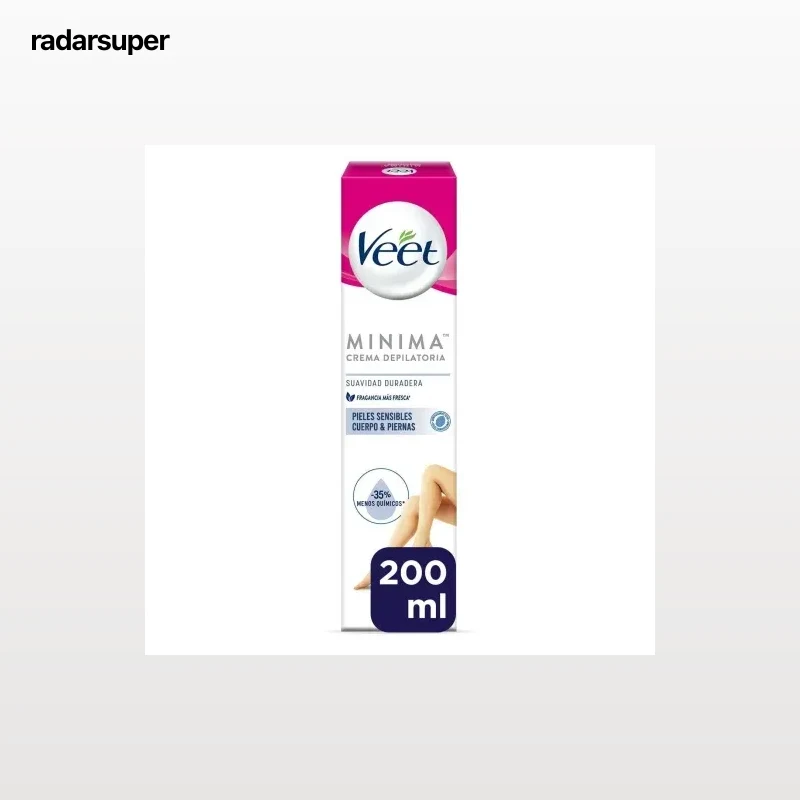 Crema depilatoria piel sensible cuerpo & piernas minima Veet 200 ml.