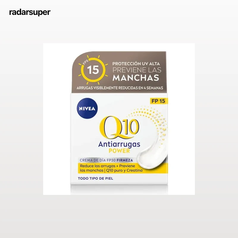 Crema facial de día FP15 con Q10 natural & creatina Q10 Power Antiarrugas + Firmeza Nivea 50 ml.