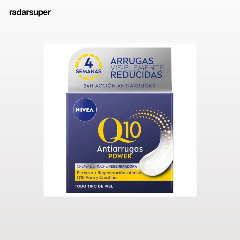 Crema facial de noche con Q10 natural & creatina Q10 Power Antiarrugas + Firmeza Nivea 50 ml.