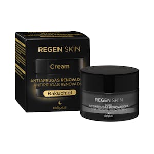Crema facial noche antiarrugas renovadora Regen Skin Deliplus con Bakuchiol & colágeno